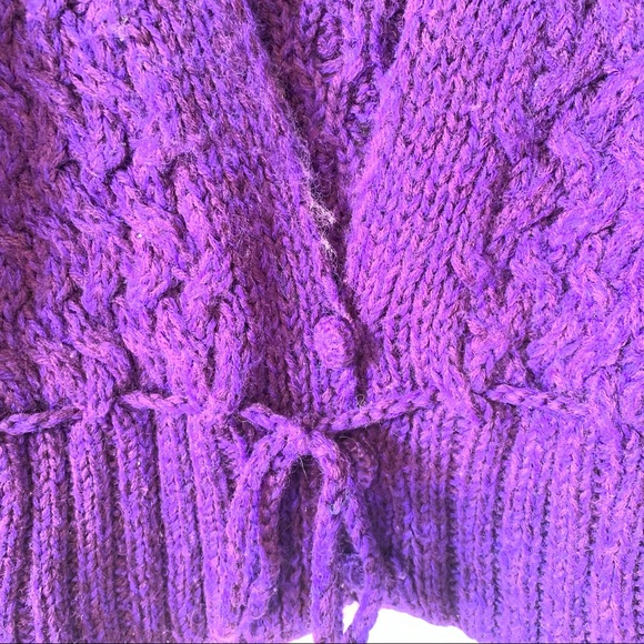 Vintage RAFIQUE 100% Wool V-Neck Woven Cardigan Sweater—SZ. Small - Picture 10 of 15